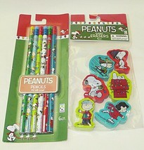 Peanuts Snoopy Gang #2 Lead Pencil Pack of 6 & Giant Eraser Set of 6 - $6.88