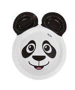  Hefty Zoo Pals Panda Bear Paper Plate Pactiv 00s White Black Kids - $9.99