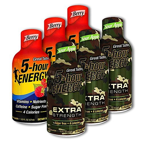 Primary image for 5 Hour Energy, 3 Berry + 3 Extra Strength Sour Apple, 6 Count