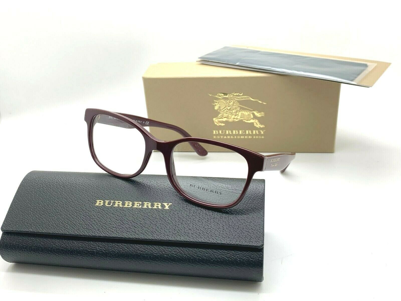 Burberry Eyeglasses FRAME B 2263 3687 BURGUNDY 51-18-140MM ITALY NIB