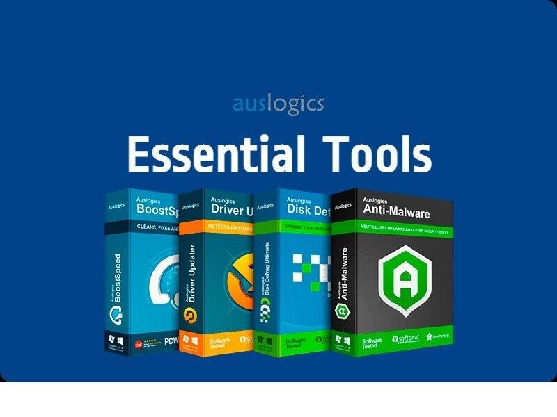 Auslogics Essential Pack ,All Auslogics tools , disk defrag, boostspeed 3 PC 1yr