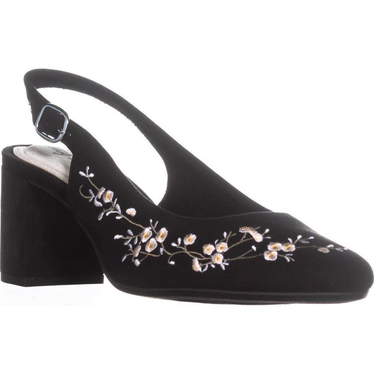 black suede slingback heels