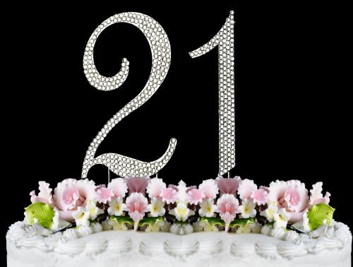 Rhinestone Cake Topper Number 21 by other