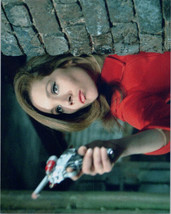 The Avengers TV series Diana Rigg in red jacket pointing gun 8x10 photo - $9.50