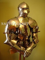 SCA LARP Medieval Gothic Knight Body Armor Breastplate with Helmet Costume