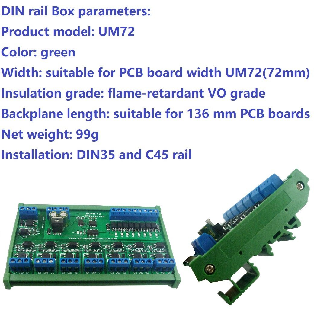 DC 12V 24V 8 Isolated IO DIN35 C45 Rail Box UART RS485 MOSFET Module ...