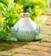 Ceramic Frog Sculpture with Big Eyes and Big Belly - $29.99
