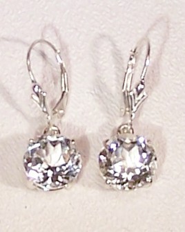 White Topaz Sterling Silver Earrings 8.0 cttw Dangles MADE IN USA ...