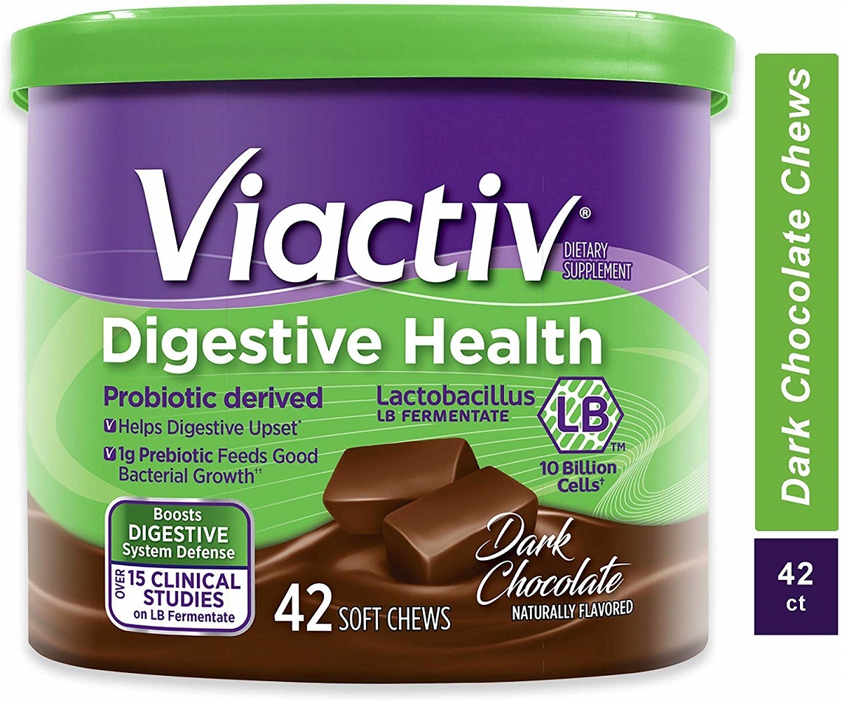 Viactiv Digestive Health Soft Chews, Dark Chocolate, 42 Chews