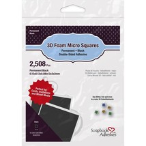 Black Foam Squares. Micro. 0.12 mm  square / 0.08" suare. Scrapbook Adhesives