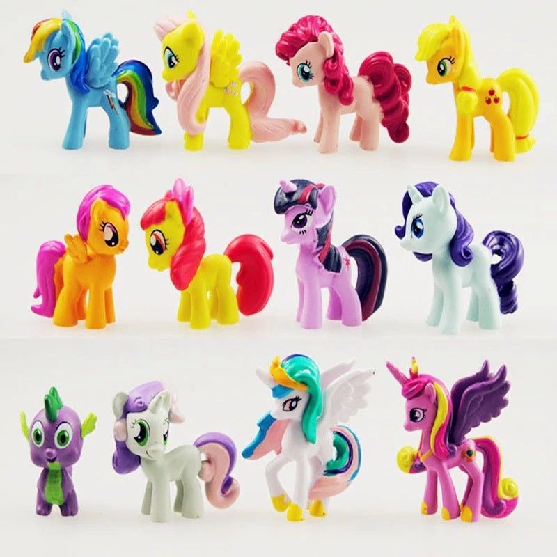 12pcs/set My little Ponies Unicorn Ponies horse model Action Figure