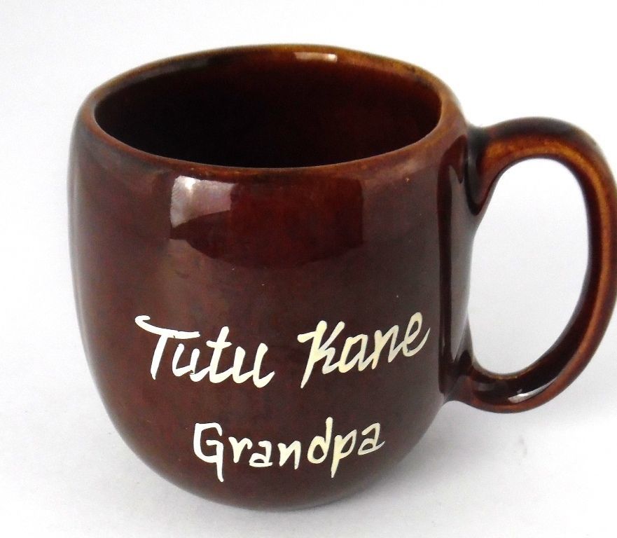 Kava Craft Vintage Hawaiian Coffee Cup TUTU KANE Grandpa Tiki Hawaii