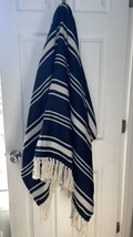 Textural Woven Striped Throw Blanket Navy/Ivory - Threshold - $26.14
