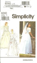 Simplicity 8240 Misses' Brides' Wedding Dress Pattern Sizes 4, 6, 8 UNCUT FF - $14.47