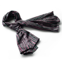 Black Irregular Stripe Exquisitely Soft Luxuriant Scarf(Large) - $16.99