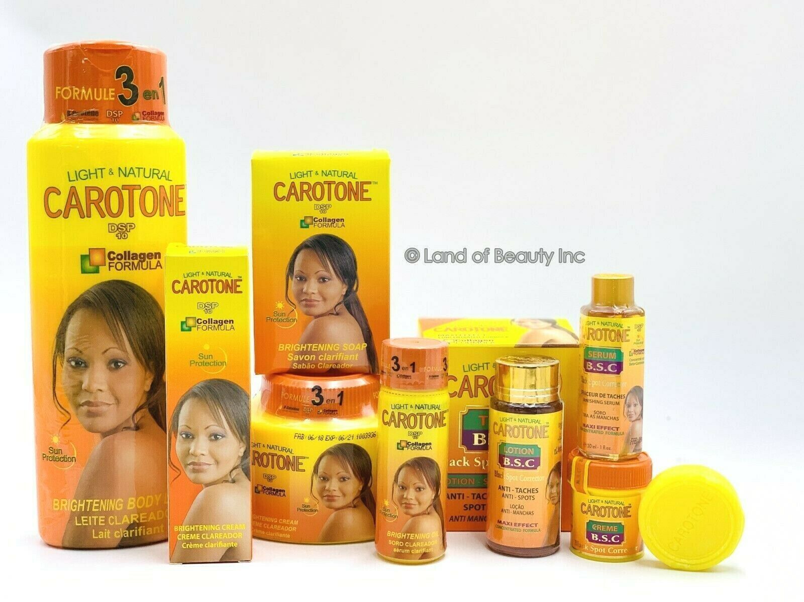 CAROTONE FULL SET Brightening Kit (5 items) + Black Spot Corrector Kit