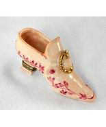 Limoges Box - Floral High Heel Shoe &amp; Gold Buckle - Chamart - Peint Main - $75.00