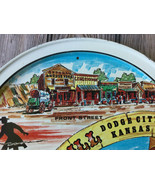 12.75&quot; Vintage Boot Hill Dodge City Kansas Souvenir Metal Plate Tray 1978 - $8.49