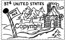 Santa's House Postoid New Mounted Rubber Stamp - $4.50