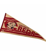 MLB Cincinnati Reds Pennant Flag 30&quot; Felt Banner Trench MFG CO. Vintage ... - $19.79