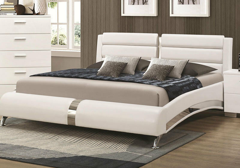 Stanton Ultra Modern 5pcs Glossy White Queen Size Platform Bedroom Set Furniture Bedroom Sets