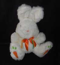 12" Vintage Dan Dee White Easter Bunny Rabbit W/ Carrot Stuffed Animal Plush Toy - $27.12