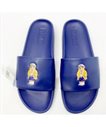  Polo Ralph Lauren Men&#39;s Slides Polo Bear Blue Sandals 8,9,10,11,12,13 - $78.50