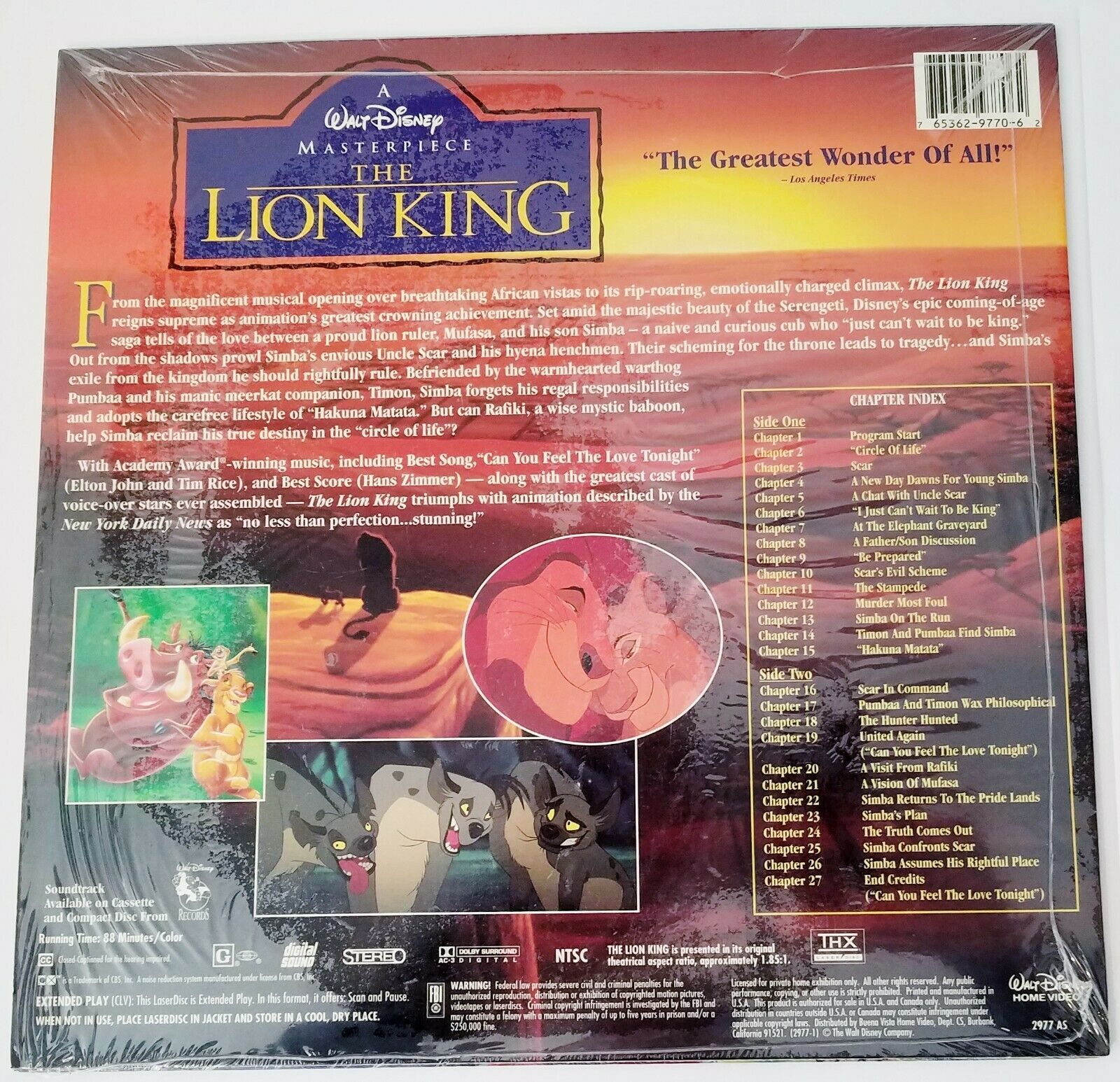 The Lion King Laserdisc Letterbox Edition And 50 Similar Items