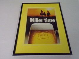 1980 Miller Beer Miller Time Framed 11x14 ORIGINAL Vintage Advertisement