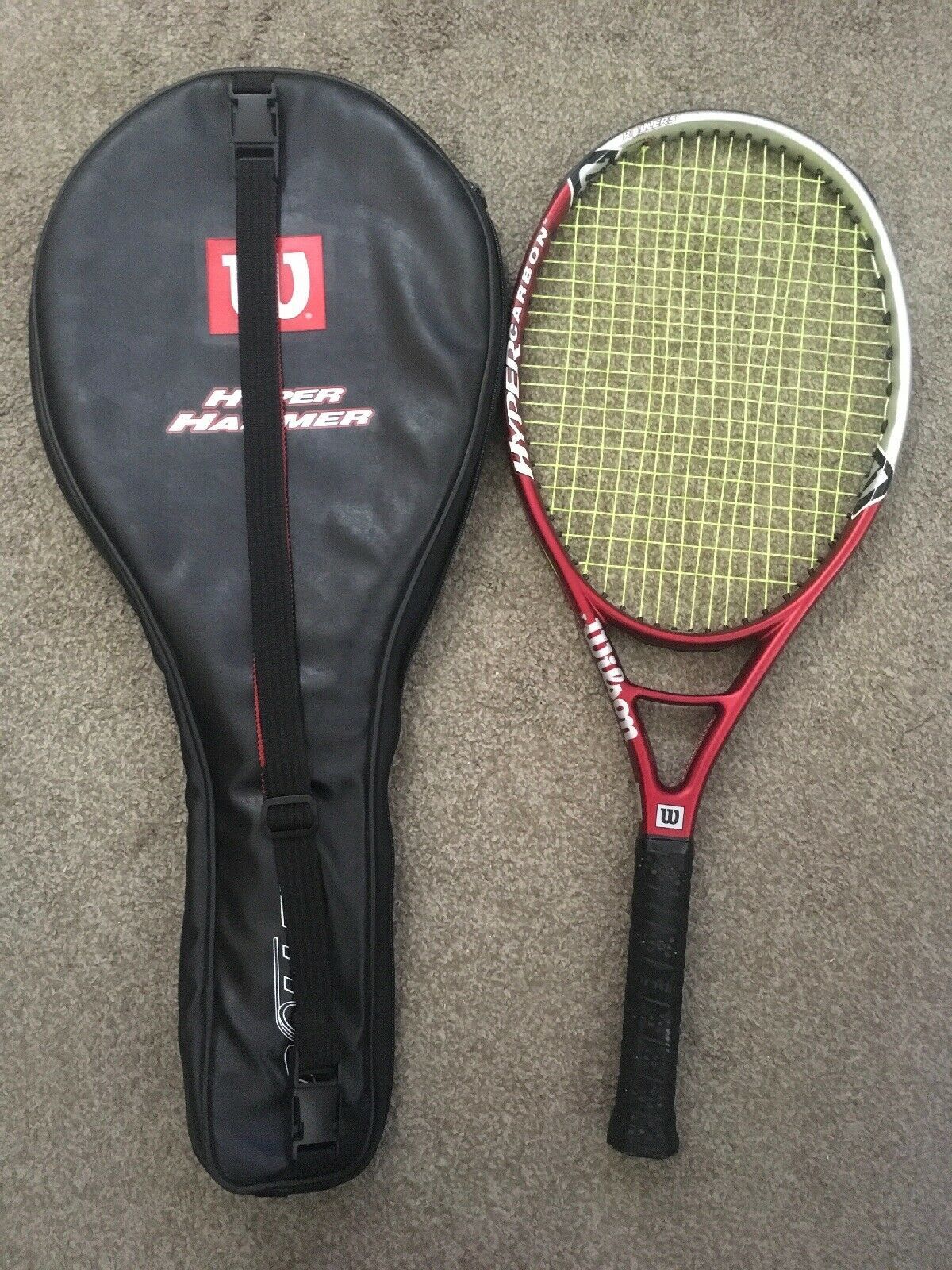 Wilson Hyper Carbon Hyper Hammer 5.6 Oversize 110 Tennis Racket W/ Case