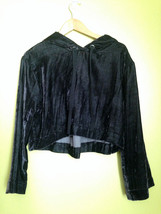 NEW! Cloth &amp; Stone Designer Black Hooded Soft Velour Boxy Cropped Top S ... - $58.00