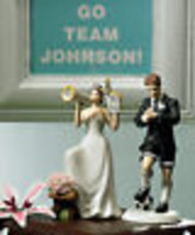 &quot;Soccer Couple&quot; Groom and #1 Fan Bride Cute Funny Wedding Cake Topper Nu... - $54.98