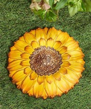 Sunflower Stepping Stone or Wall Plaque 9" Round w Brown Detailing Cement Garden image 2