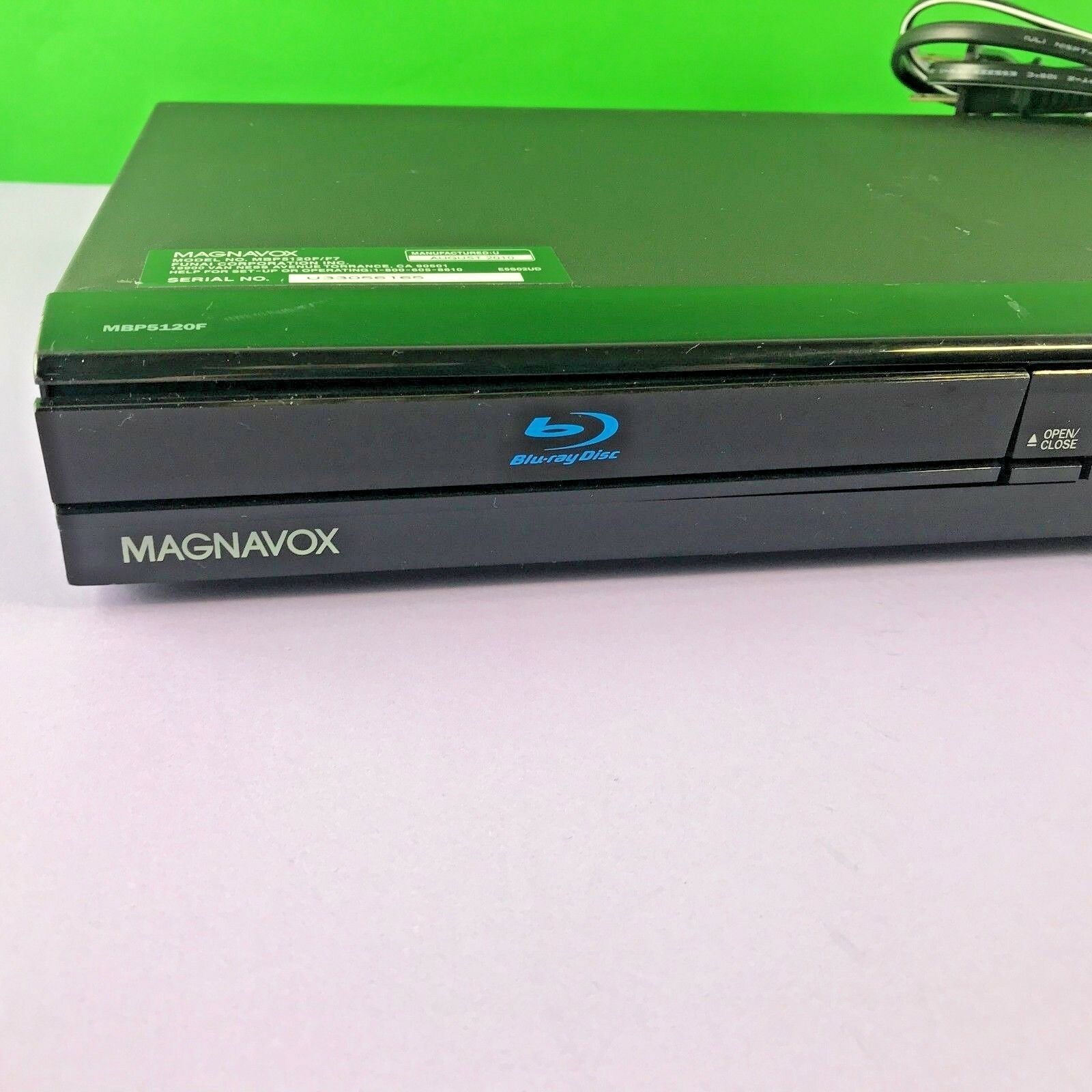Magnavox BluRay DVD Player Model MBP5120F/F7 / No Remote nutra5