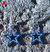 Dallas Cowboys Dangle Earrings, Sports Earrings, Football Fan Earrings -... - $3.95