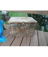 Antique Metal Box COAL OR WOOD STORAGE  Farmhouse or EXC RAT ROD TRUNK - $57.92