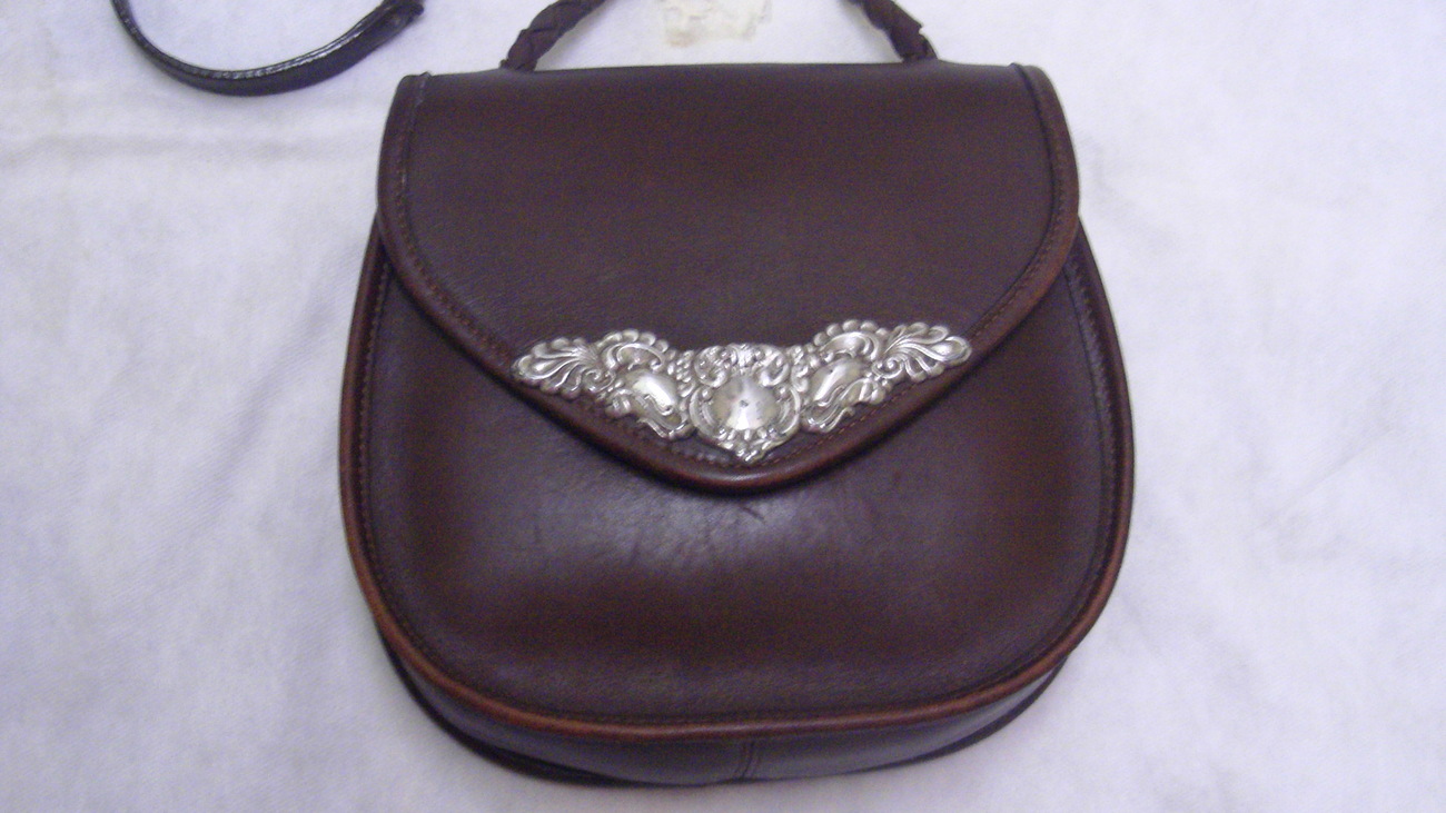 brown leather over the shoulder bag