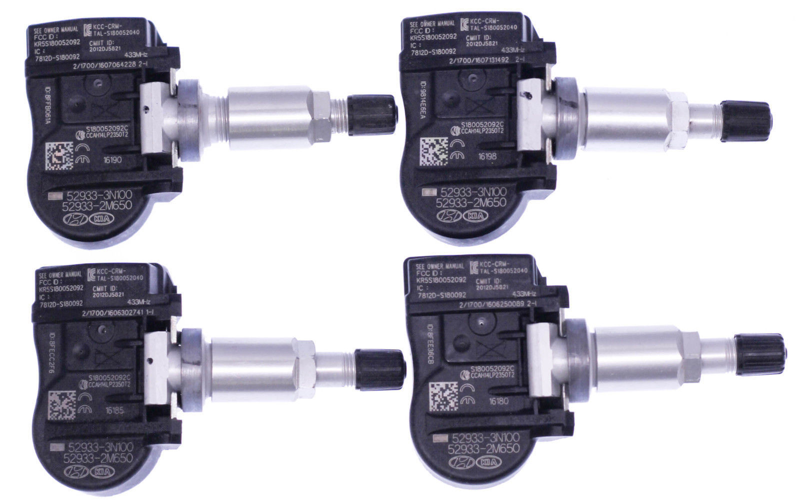 Image of Set of 4 OEM TPMS Tire Pressure Sensor fits Hyundai Kia 52933-3N100 52933-2M650