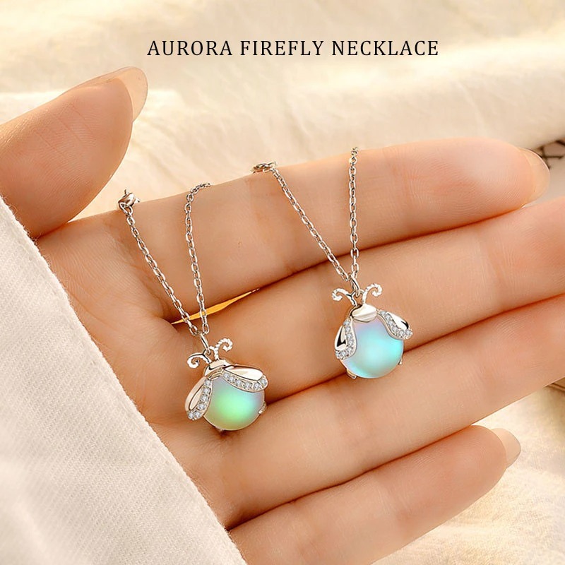 Aurora Firefly Pendant & Necklace For Women S925 Silver 45cm Jewelry For Gift