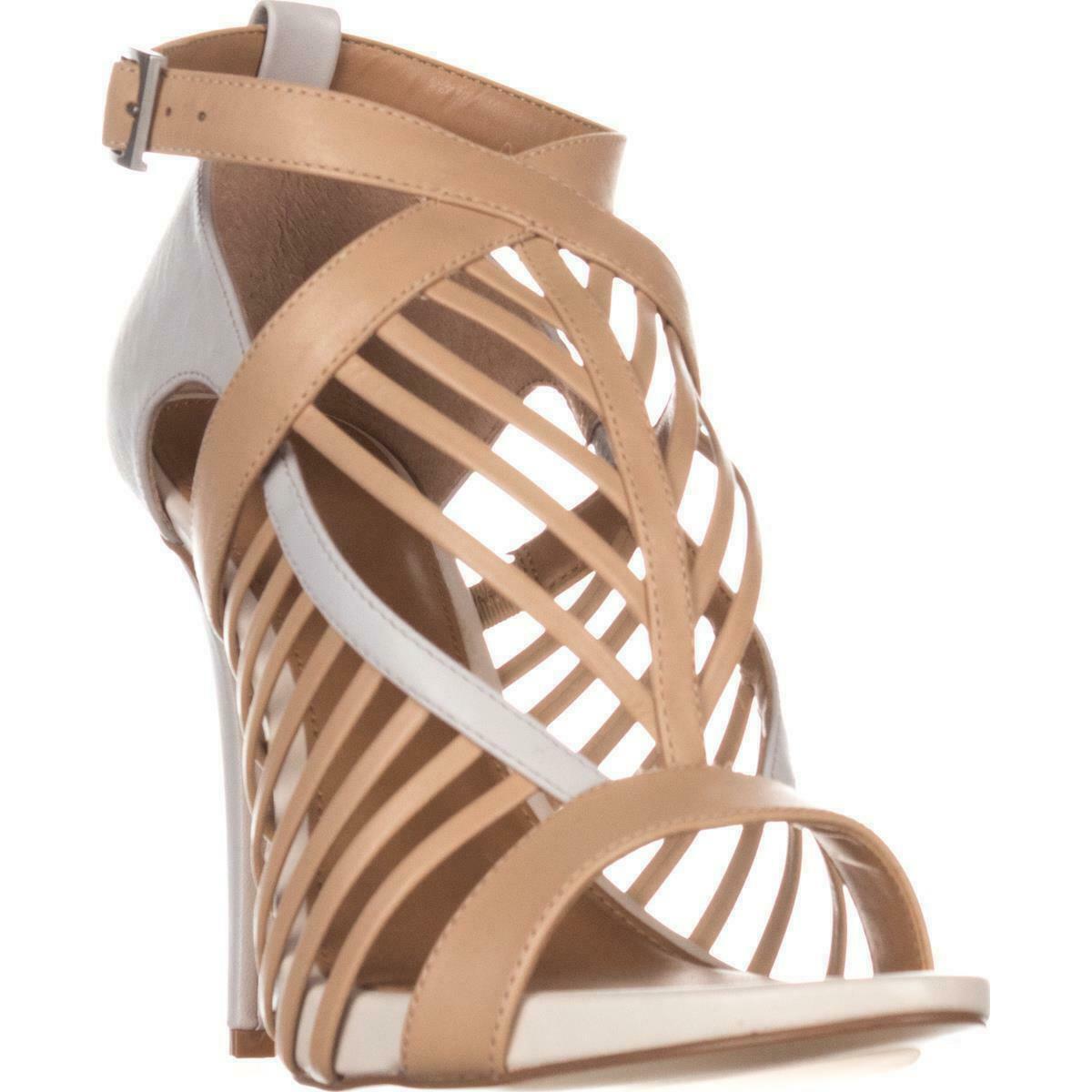 Calvin Klein Naida Strappy Dress Sandals, Sandstorm/Vesper Gray, 10 US / 40.5 EU - Sandals 