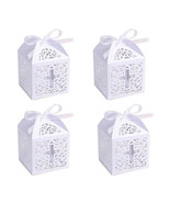 50 white Baptism Christening Favor Boxes Candy Boxes Bag Gift Box Baby S... - $17.99