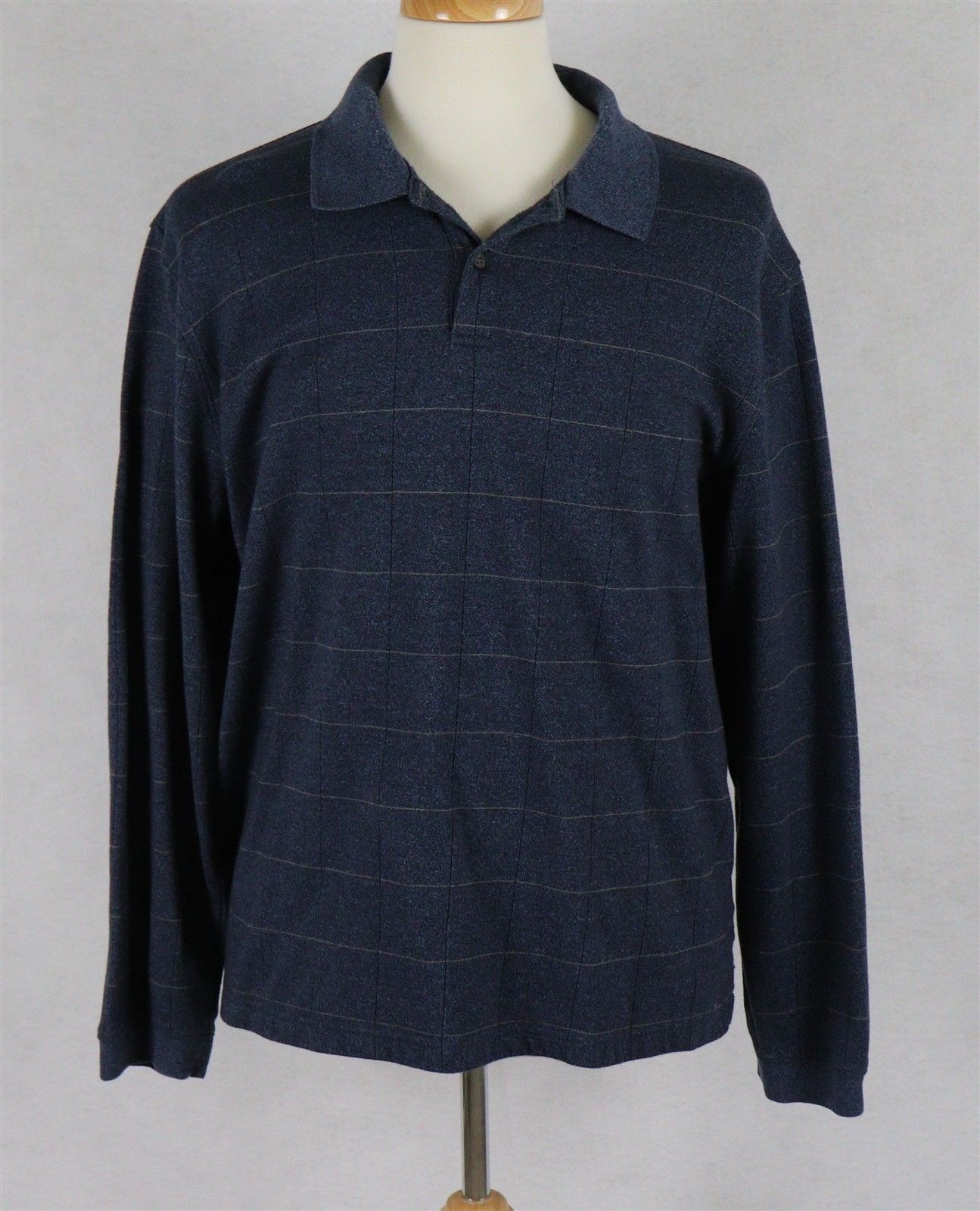 Van Heusen Mens Long Sleeve Polo Shirt Size XXL 2XL - Casual Shirts