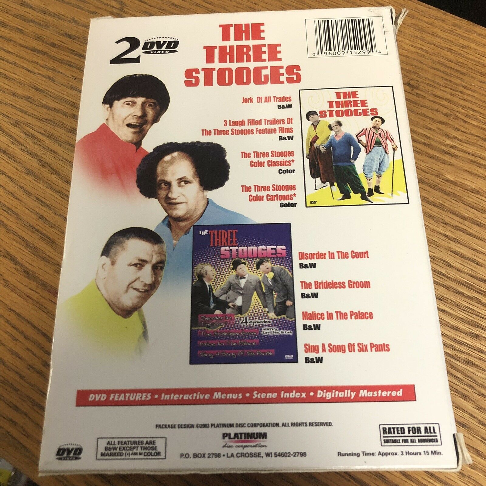 The Three Stooges - 2-Pack (DVD, 2003) 8 Episodes Comedy Color and ...