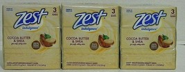 Zest Indulgence Cocoa Butter &amp; Shea Ultra Moisturizing Beauty Bars 3-3 p... - £11.85 GBP