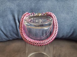 Bracelet - Pink and Silver Box Chain Style Chainmaille - $30.00
