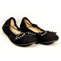 Sam Edelman Felicia Womens Black Fabric Ballet Flats With Studded Bow Size 4 US - $24.99