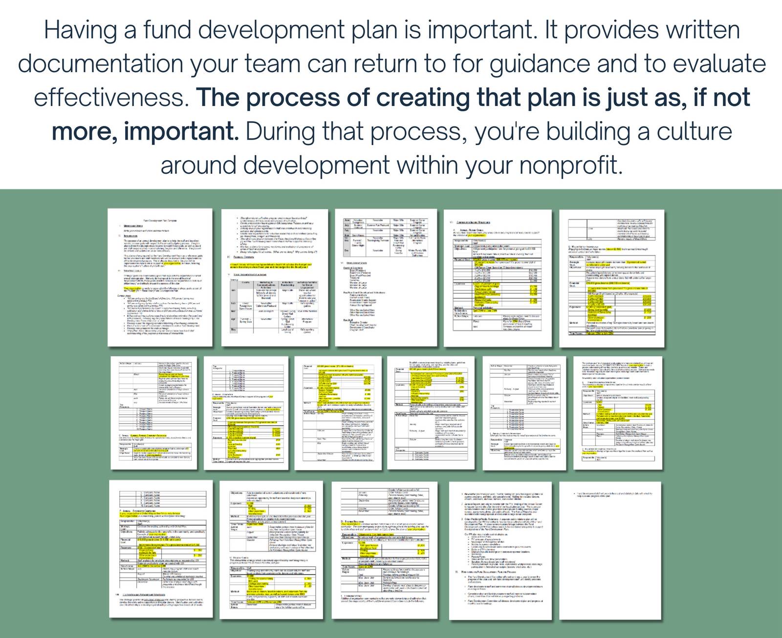 Fund Development Plan Template Annual and similar items