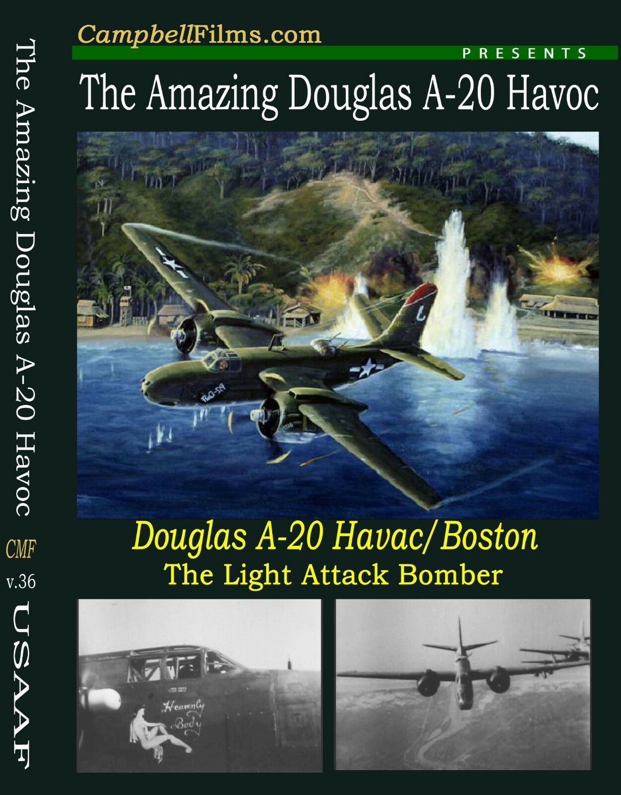 USAAF Douglas A-20 Havoc and RAF Boston Bomber of WW2 Pacific War - Film