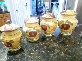 8 Piece CASA VERO by ACK HAND PAINTED CANISTER SET Fruit Motif - $225.95