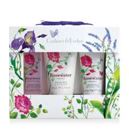Crabtree & Evelyn ROSE WATER 3 Piece Gift Set New in Box  - $34.99